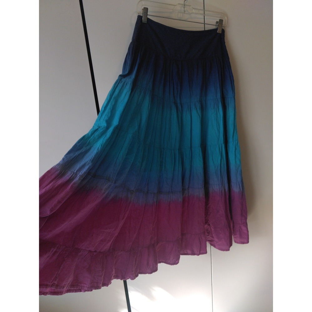 Womens Ruffled Tiered Maxi Skirt Size 4 Boho Whimsigoth Festival 90s Artsy Flowy
